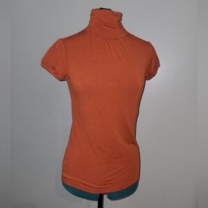 Banana Republic turtleneck short-sleeved orange shirt